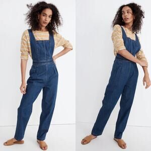 NWT Madewell Tapered Dark Wash Straight Leg Denim Overalls (Sz 6)